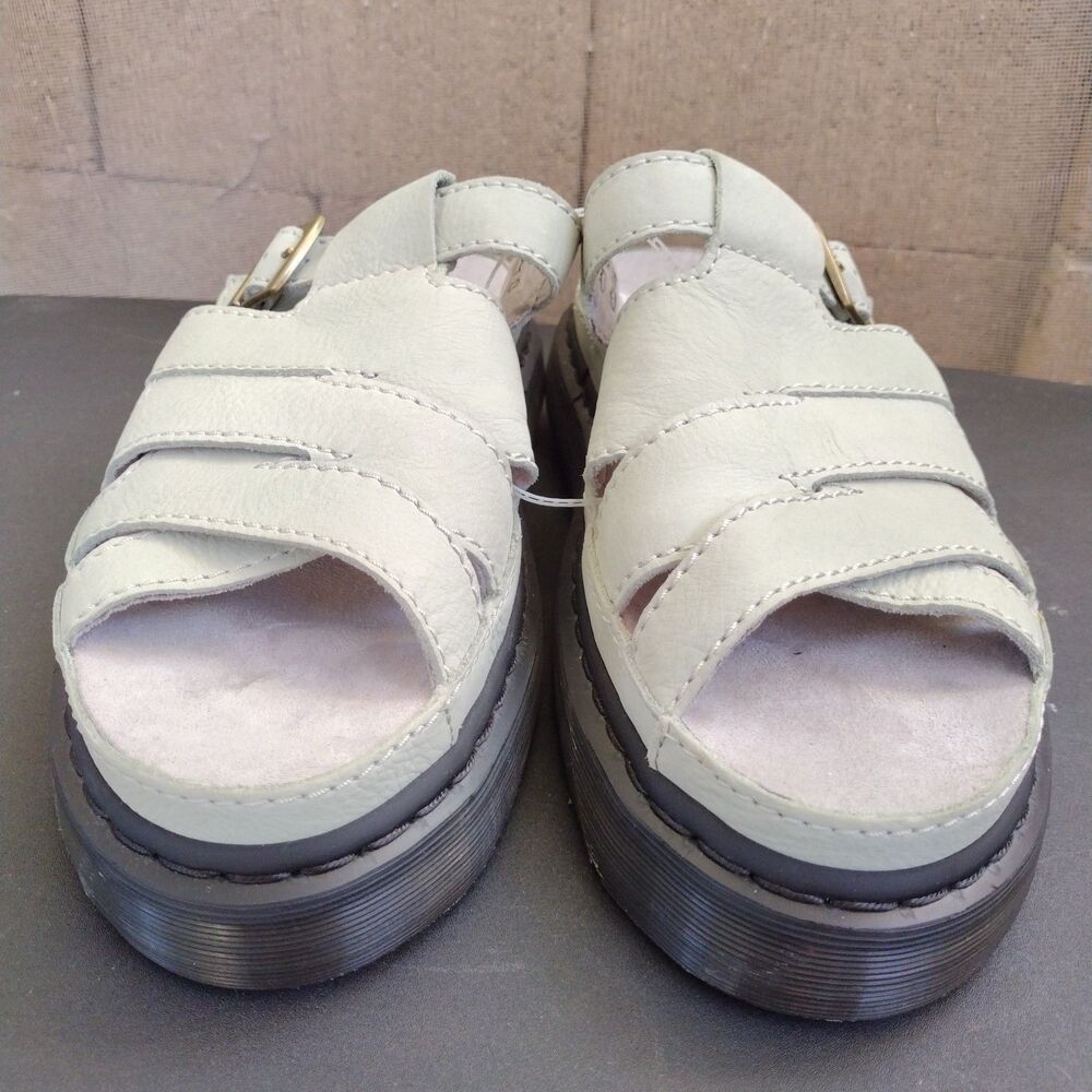 NEW Dr Martens Maxxy Slide Sandals Sage Green Soft Leather Men Sz 12 Women Sz 13